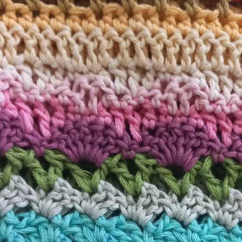 Beginner Crochet Shell Stitch Sampler Rows 93–104