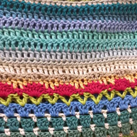 Beginner Crochet V-Stitch and Shell Rows 130–141