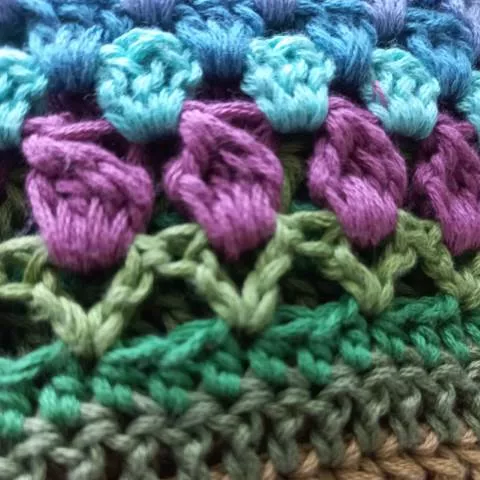 Rainbow crochet stitches sctapghan