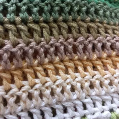 Scrapghan stitch sampler dc stiches
