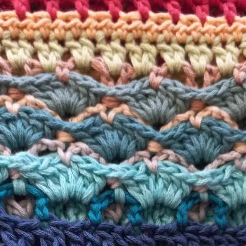 Stitch sampler Crochet floral stitches