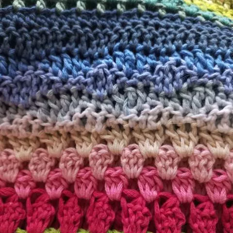 Scrapghan stitch sampler dc stiches