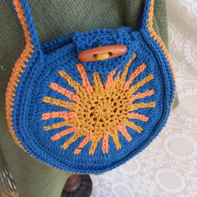 starburst round crochet bag pattern