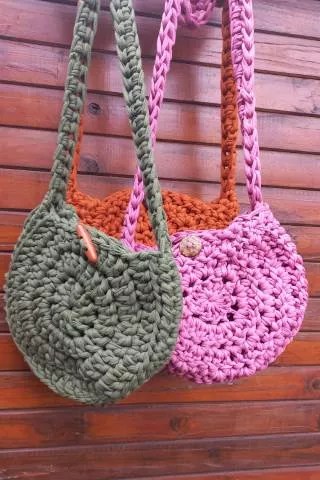 Collection of chunky crochet bags