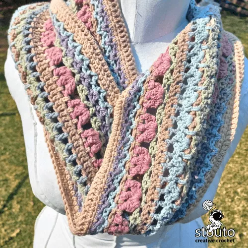 Beginner-Friendly Floral Boho Crochet Scarf