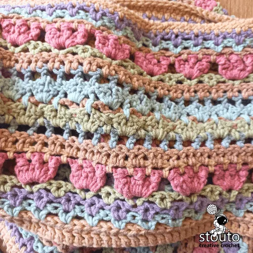 Free Crochet Scarf Pattern with Floral Motifs