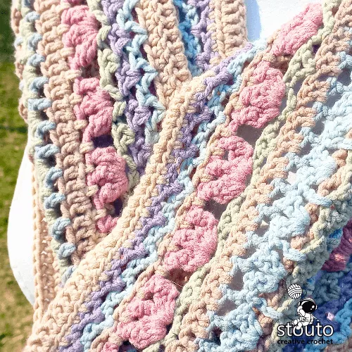 Free Crochet Scarf Pattern with Floral Motifs