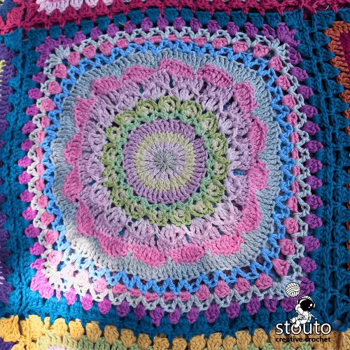 Crochet Flower Blanket Square Patchwork Flower One granny square pattern