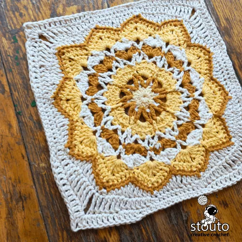 Large crochet star flower blanket crochet square free pattern