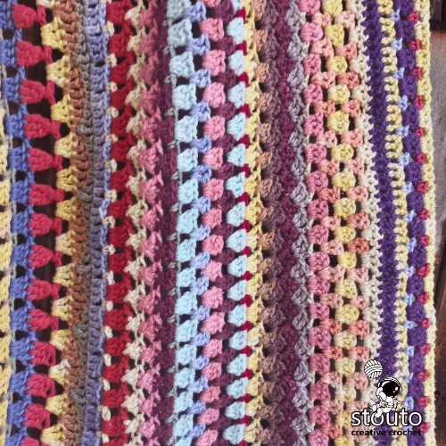 Easy scrap yarn baby blanket handmade gift idea fast fun and colorful