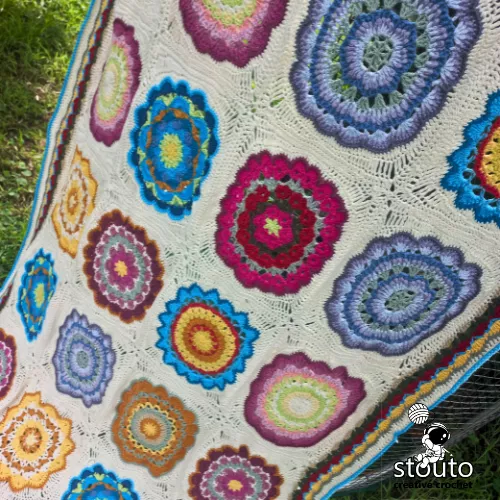 Heirloom African flower blanket suitable for all-season use
