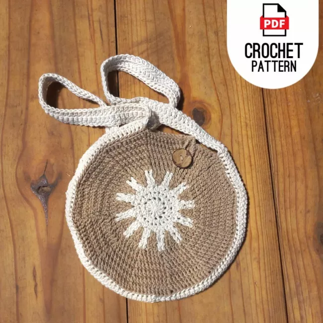 Textured crochet tote bag made with durable cotton yarn