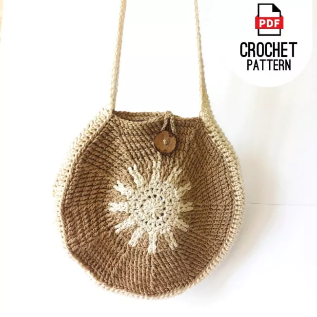Textured crochet tote bag made with durable cotton yarn