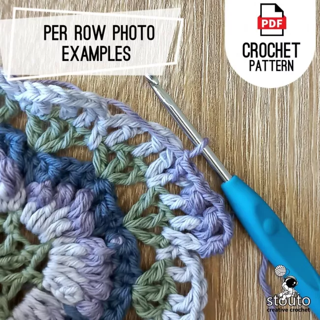 Agapanthus Floral Granny Square Crochet Motif