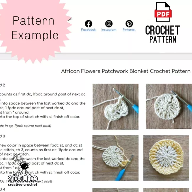 Crochet Protea Square for Blankets  