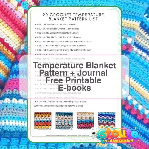 Collection of free crochet eBooks and printable pattern guides for temperature blanket projects