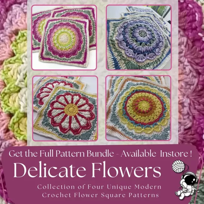 Large Crochet Flower Square Protea Pattern