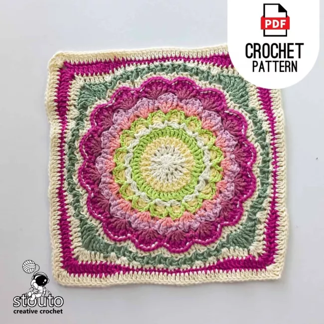 Protea Large Granny Square Crochet Pattern