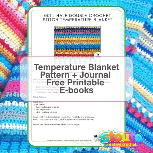 Weather tracking journal used to record daily temperatures for crochet temperature blanket planning