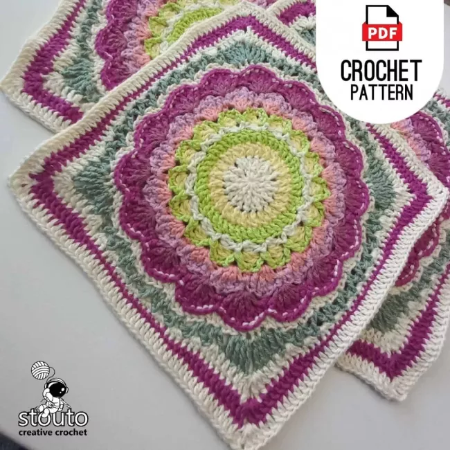 Textured Protea Granny Square Pattern 