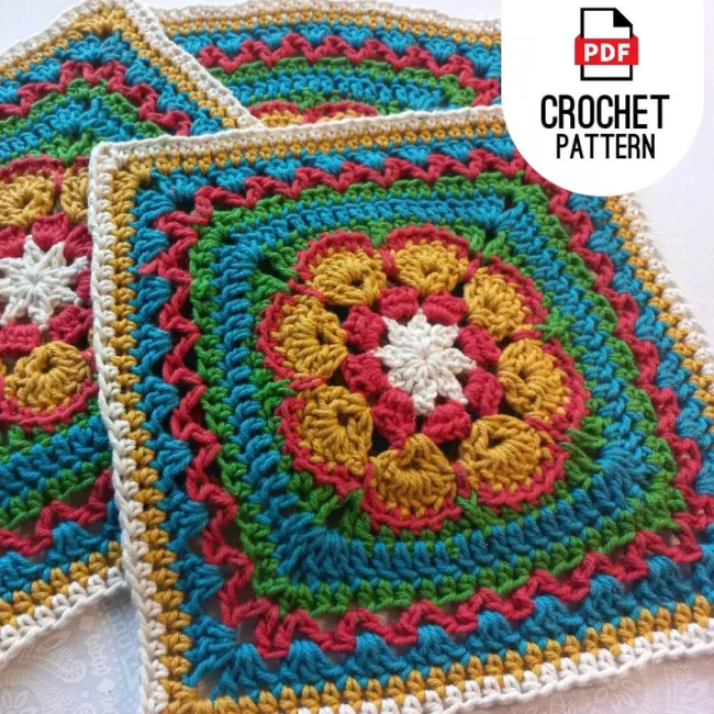 Crochet African Flower Large Square
