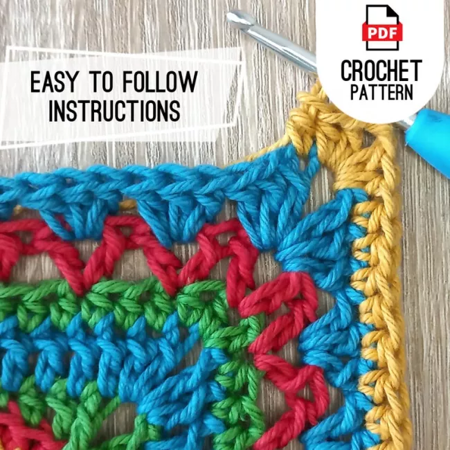 Step by step crochet flower tutorials - African Flower Large Square
