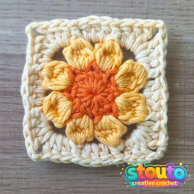Small flower granny square pattern crocheted favorite yarn