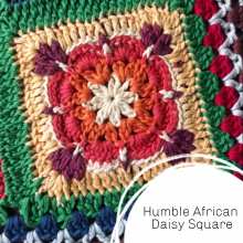 Modern African Daisy Crochet Square With a Twist