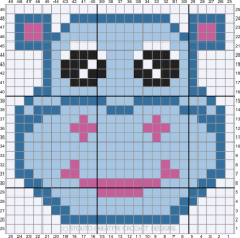 C2C  Graph Cartoon Hippo Square