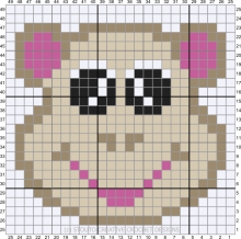 C2c Crochet Monkey Sqaure