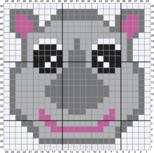 C2C Pattern Graph for Cute Rhino Face
