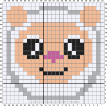 Crochet C2C Baby Sheep Pattern Graph 25 x 25 sqaures