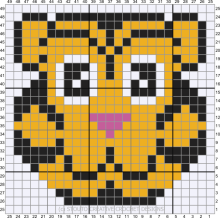 Crochet baby tiger graph pattern
