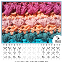 Half double crochet Cluster Floral Stitch Diagram