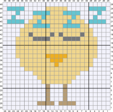 Cute Baby Chicken Sleeping C2C Graph and Pattern