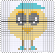 Cute Baby Chicken Boy C2C Graph and Pattern