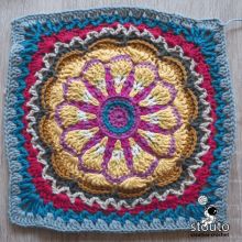 African Patchwork Free Granny Square Two Crochet Blanket Pattern