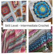 Intermediate crochet pattern collection with textured stitches