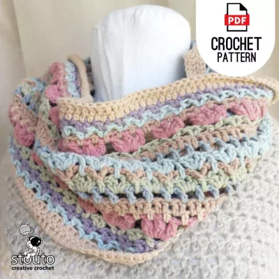Cozy yarn crochet boho scarf