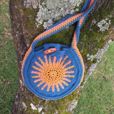 Round tote bag crochet pattetn for womens handbag
