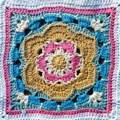 Free Crochet Pattern Big Flower Crochet Square Free Pattern