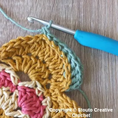 Free Crochet Pattern Big Flower Crochet Square Round 7