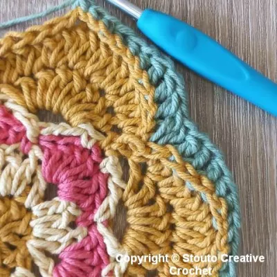 Free Crochet Pattern Big Flower Crochet Square Round 7 B