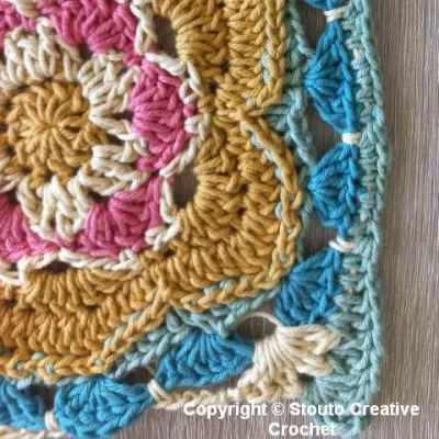 Free Crochet Pattern Big Flower Crochet Square Round 10