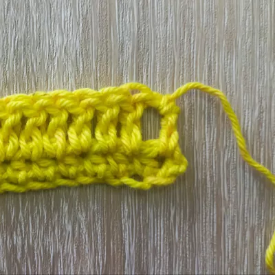 1 double crochet stitch into each row