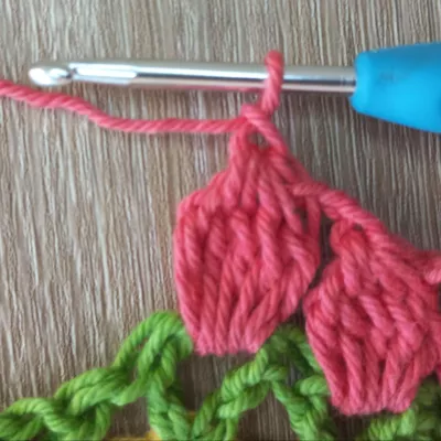 Mixed crochet stitch sampler blanket photo tutorial 5dc cluster