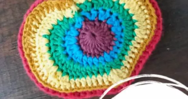 Heart Shaped crochet coaster