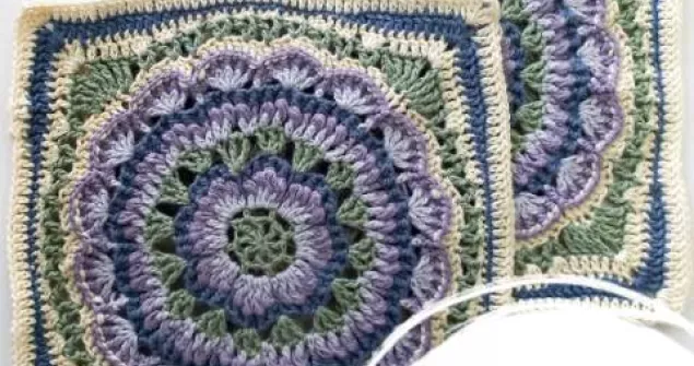 Agapanthus Africanus Crochet Flower Square 