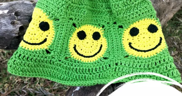 Happy Smiles Crochet Bucket Hat cover image