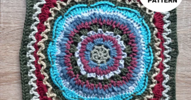 Flower Patchwork Blanket Square Pattern 3 crochet floral granny square from the African Flowers Patchwork collection